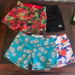 2 adidas and 2 born primitive workout shorts.